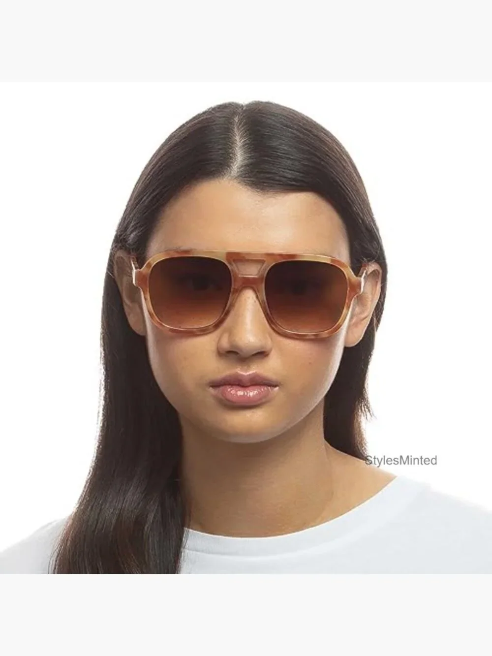 Vintage Tort Aviator Sunglasses Unisex 70s Style Polycarbonate Lenses